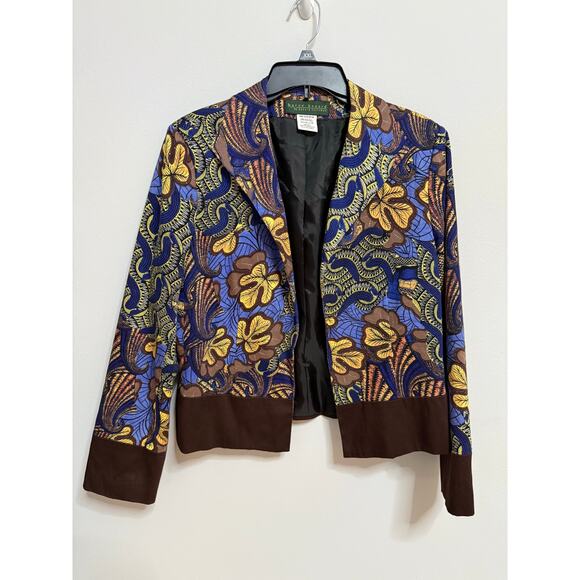 Harve Benard By Benard Holtzman women's blazer open front size 14 brown suede - Picture 1 of 6